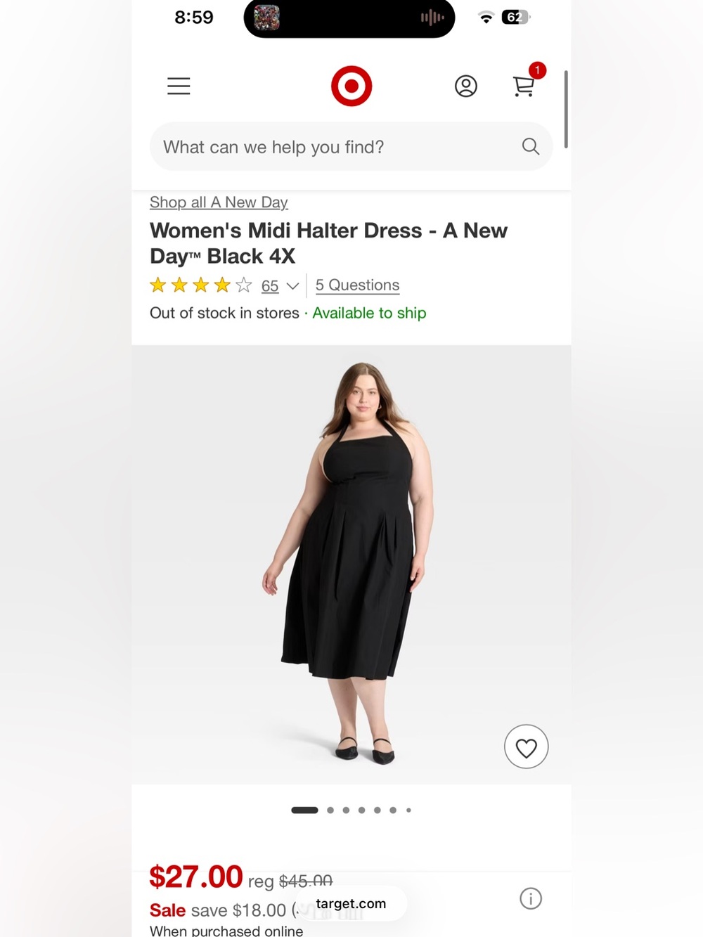 Black Midi Halter Dress - A New Day